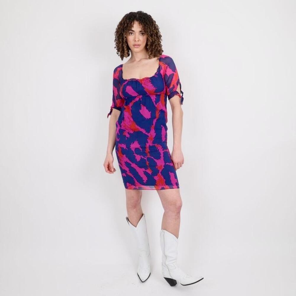 Diane von Furstenberg Maximailst Funky 100% Silk Leopard Animal Print Dress M - Picture 3 of 10